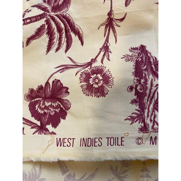Brunschwig & Fils "West Indies Toile" fabric vintage swatch hand print 43" x 54" - Picture 4 of 8